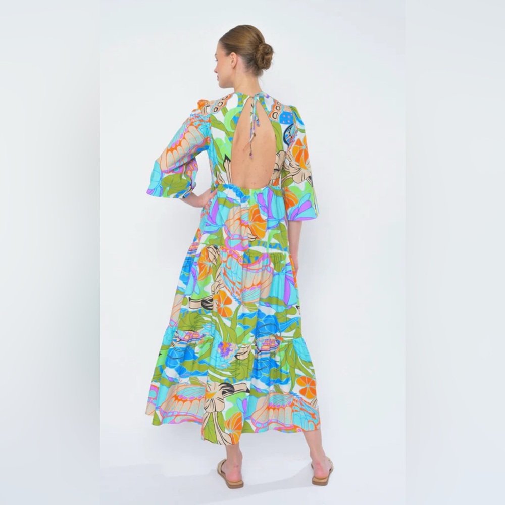 Flora Bea NYC  Dress Multicolor Maxi Dress size Small NWT